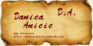 Danica Aničić vizit kartica